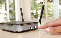 wireless internet router on tabletop