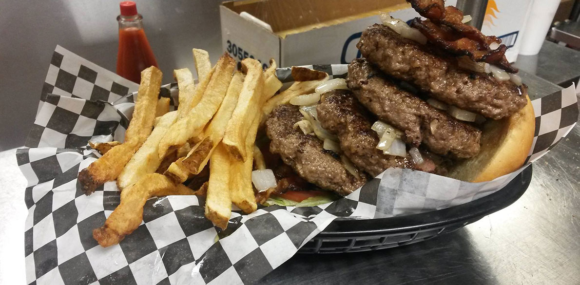 Burger with fries
